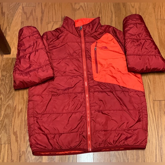 Red & Orange Men’s Large THE NORTH FACE Lightweight Puffer Winter Ski Jacket - Picture 7 of 16